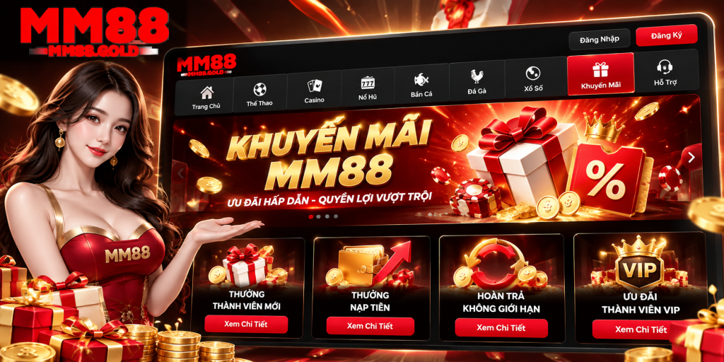 Giao diện tổng quan khu vực Khuyến Mãi MM88